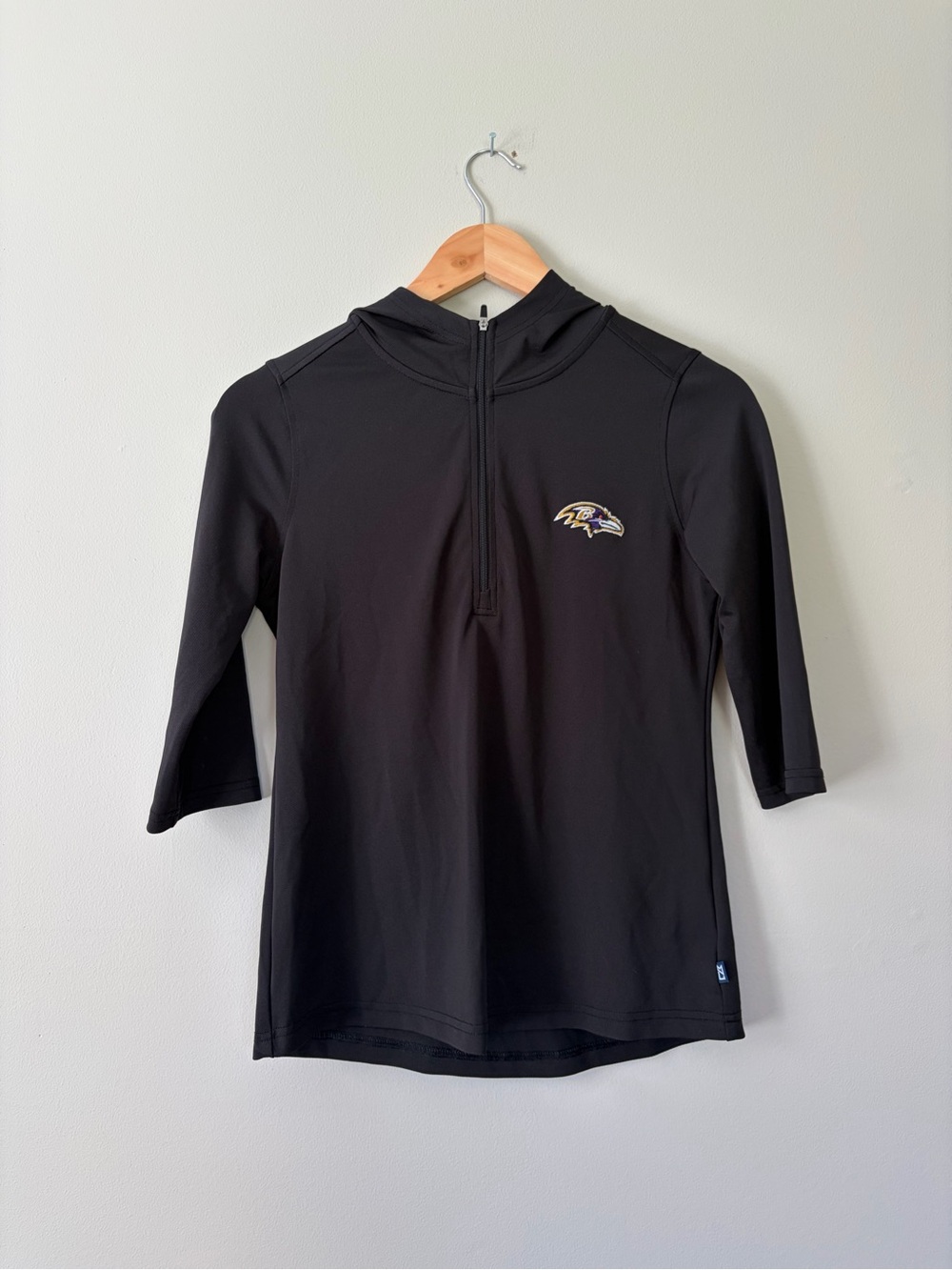 Cutter & Buck Black Women's Baltimore Ravens Hooded Quarter Zip Top